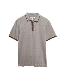 Pure Cotton Jacquard Polo Shirt