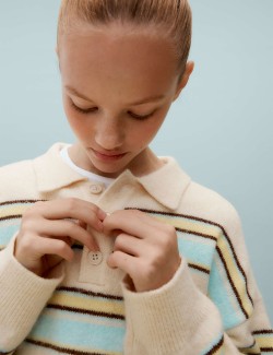 Rugby Style Striped Knitted Jumper (6-16 Yrs)