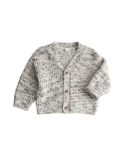 Pure Cotton Ribbed Knitted Cardigan (0-6 Yrs)