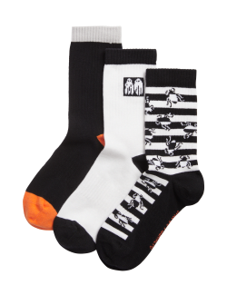 3pk Cotton Rich Beetle Juice Socks (6 Small - 7 Large)