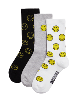 Cotton Blend SmileyWorld® Socks (8.5 Small - 7 Large)