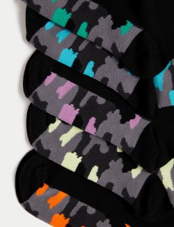 5pk Cotton Rich Camouflage Socks (6 Small - 7 Large)