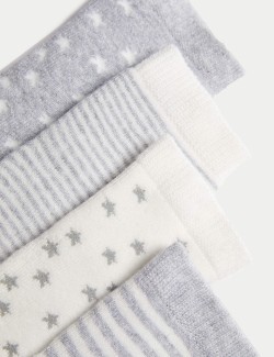 4pk Cotton Rich Terry Baby Socks (0-24 Mths)