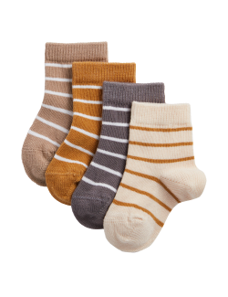 4pk Cotton Rich Striped Baby Socks