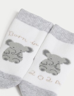 4pk Born in 2024 Socks (0 - 12 Months) (0-12 Mths)