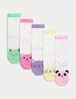 5pk Cotton Spotty Animal Socks