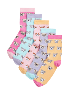 5pk Cotton Rich Dog Socks