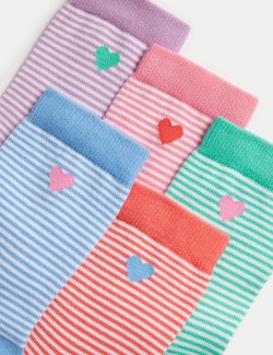 5pk Cotton Rich Striped Socks (6 Small - 7 Large)