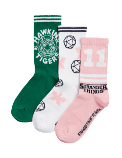 3pk Cotton Rich Stranger Things™ Socks