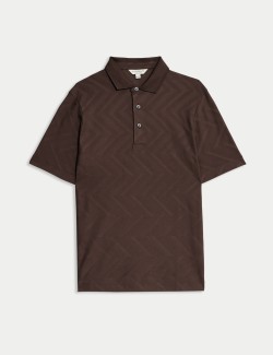 Polotriko s geometrickým potiskem, ze 100% bavlny