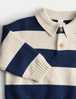 Striped Knitted Rugby Top (0-3 Yrs)