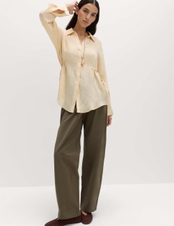 Drawcord Collared Shirt