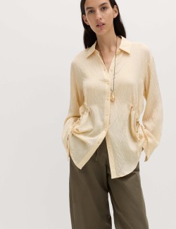 Drawcord Collared Shirt