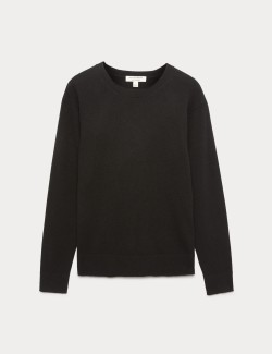 Pure Cashmere Textured Crew Neck Jumper