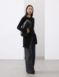 Pure Cashmere Textured Crew Neck Jumper