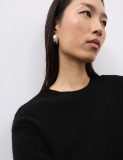 Pure Cashmere Textured Crew Neck Jumper