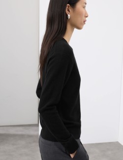 Pure Cashmere Textured Crew Neck Jumper