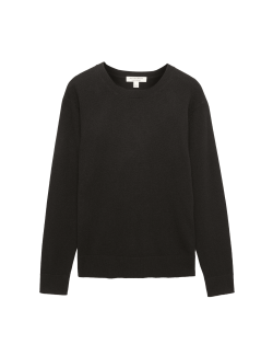 Pure Cashmere Textured Crew Neck Jumper