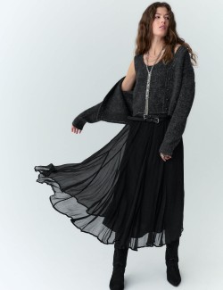 Pure Cupro Chiffon Maxi Skirt