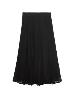 Pure Cupro Chiffon Maxi Skirt