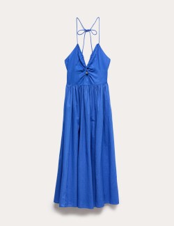 Pure Cotton Cutout Midaxi Beach Dress