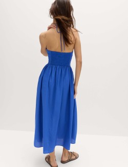 Pure Cotton Cutout Midaxi Beach Dress