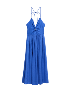 Pure Cotton Cutout Midaxi Beach Dress