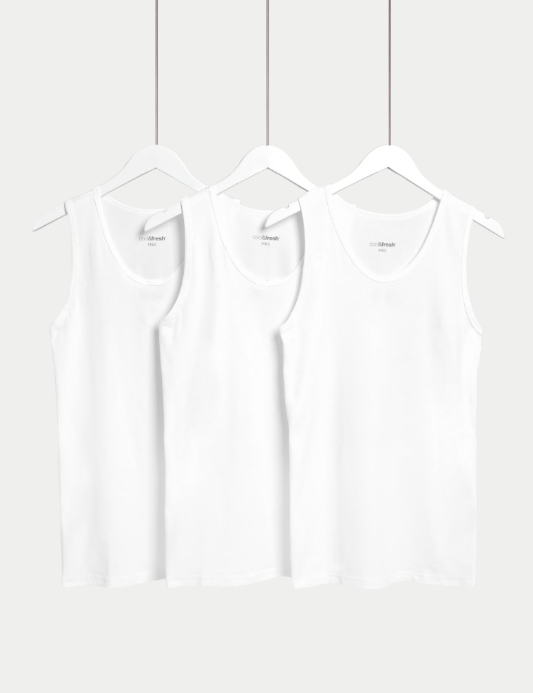 3pk Cotton Rich Cool & Fresh™ Vests