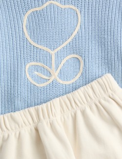 4dílný pletený outfit s vysokým podílem bavlny (0–6 let)