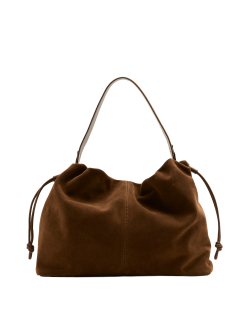 Suede Drawstring Shoulder Bag