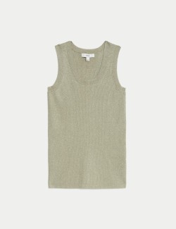 Sparkly Crew Neck Knitted Vest