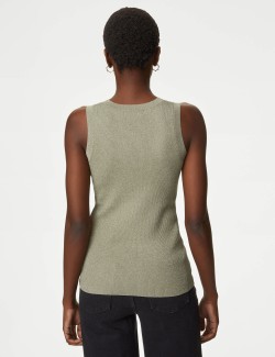 Sparkly Crew Neck Knitted Vest