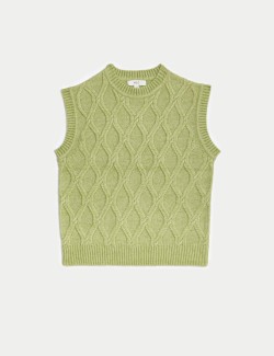 Cloud-Yarn Textured Knitted Vest