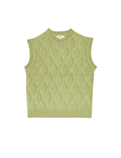 Cloud-Yarn Textured Knitted Vest