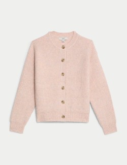 Ribbed Button Front Cardigan