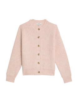 Ribbed Button Front Cardigan