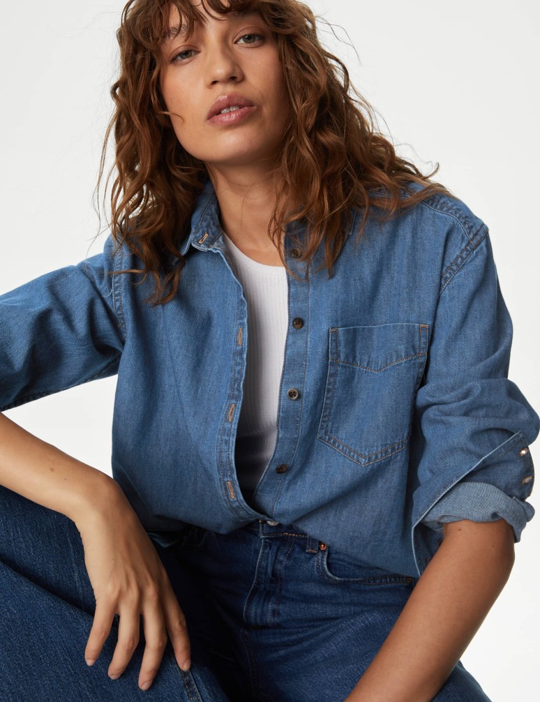 Denim Longline Shirt