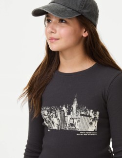 Cotton Rich NYC Graphic Ribbed Top (6-16 Yrs)