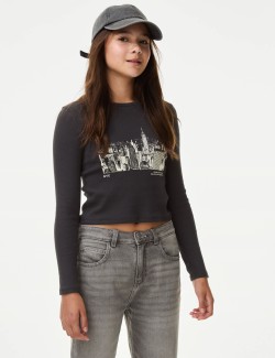 Cotton Rich NYC Graphic Ribbed Top (6-16 Yrs)