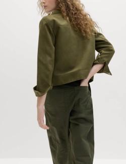 Cotton Rich Barrel Leg Trousers