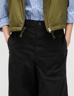 Cotton Rich Barrel Leg Trousers