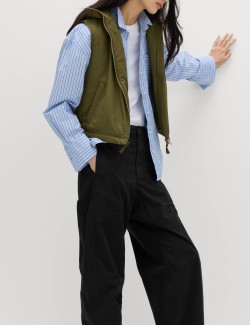 Cotton Rich Barrel Leg Trousers