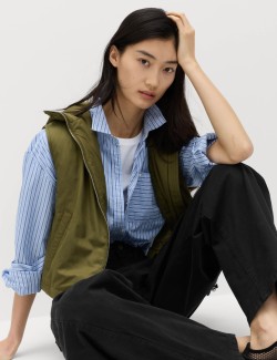 Cotton Rich Barrel Leg Trousers
