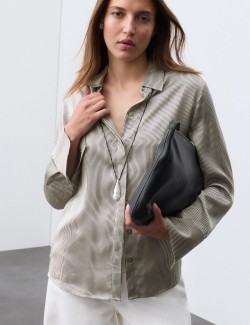 Modal Blend Satin Striped Shirt