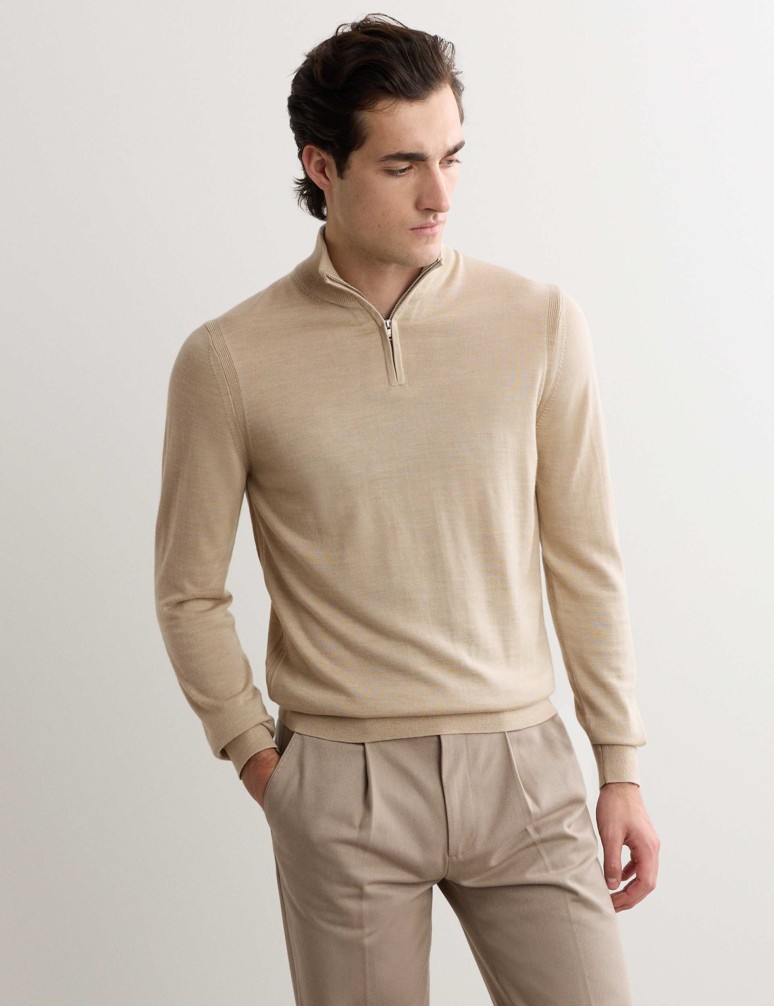 Extra Fine Merino Half Zip Jumper