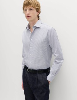 Luxury Cotton Easy Iron Slim Fit Textured Shirt