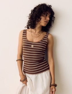 Striped Scoop Neck Vest
