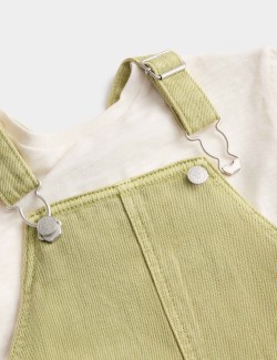 Cotton Rich Dungarees & Top Outfit (0-3 Years)
