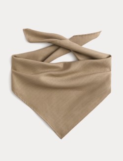 Šála bandana s motivem rybí kosti ze směsi lnu