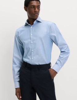Regular Fit Pure Cotton Striped Luxury Shirt